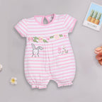 BabyGo Half Sleeves Baby Romper| 100% Cotton Rompers for New Born Baby| Baby Dress | Sleepsuit for Baby Girls| Onesies| 0-3M| 3-