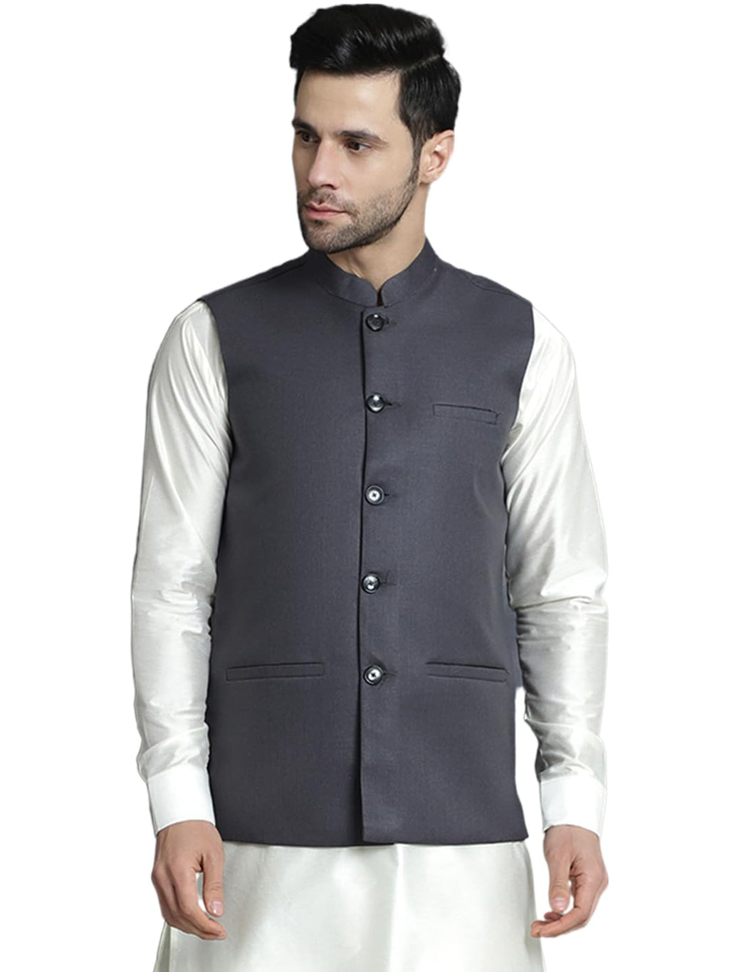 Jompers Mens Solid Nehru Jacket