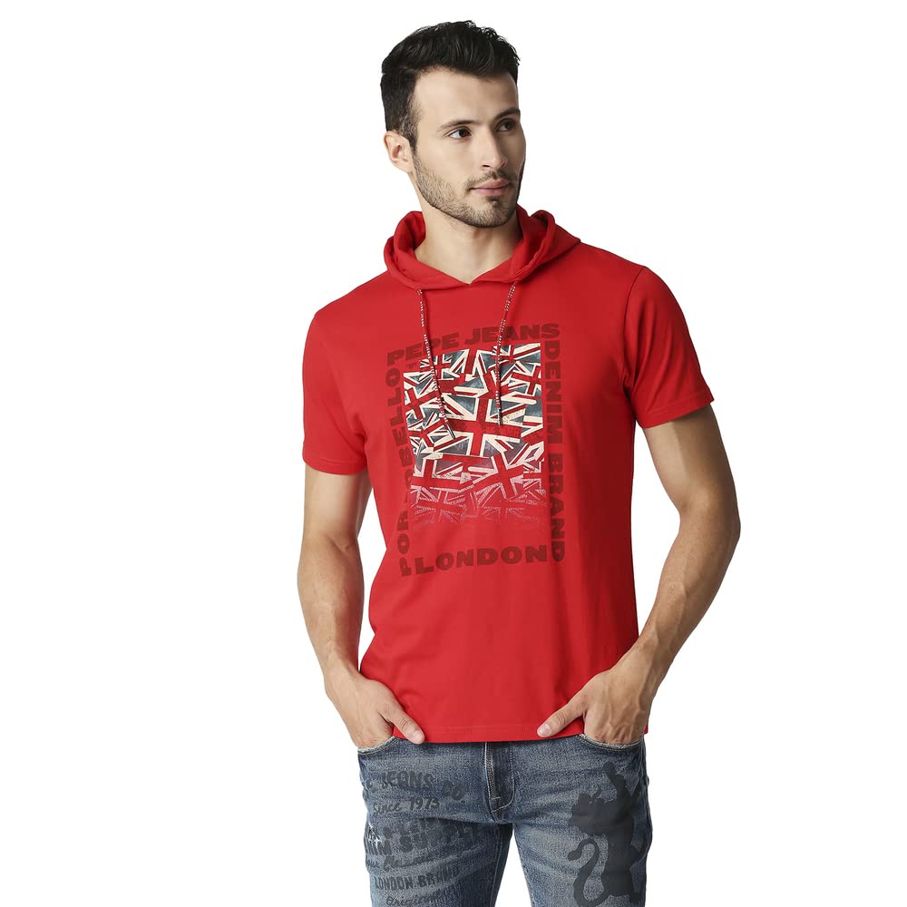 Pepe Jeans MenS Loose T-Shirt (Pm508798_Classic Red L)