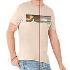 Men Crew Tee - Sunset Wave - Grey by DelSol for Men - 1 Pc T-Shirt (S)