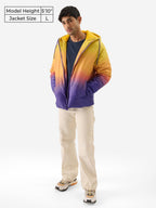 The Souled Store TSS Originals: Fire Muse Men and Boys Zipper Long Sleeve Ombre Print Hodded Puffer Jackets Mens Puffer Jackets