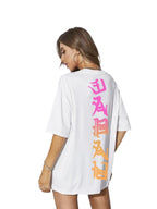 Rigo Back Printed Half Sleeves Round Neck Oversized T-Shirt for Women | Drop Shoulder T-Shirt | Loose Baggy Fit T-Shirt for Wome