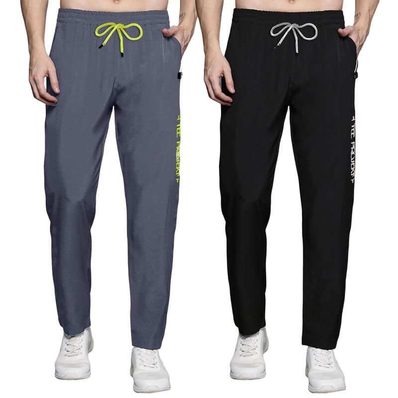 Pinkmint Track Pant for Men ll Soild Track Pant ll Stretchable Regular Fit ll Yoga Wear ll Active wear (Pack of 2)
