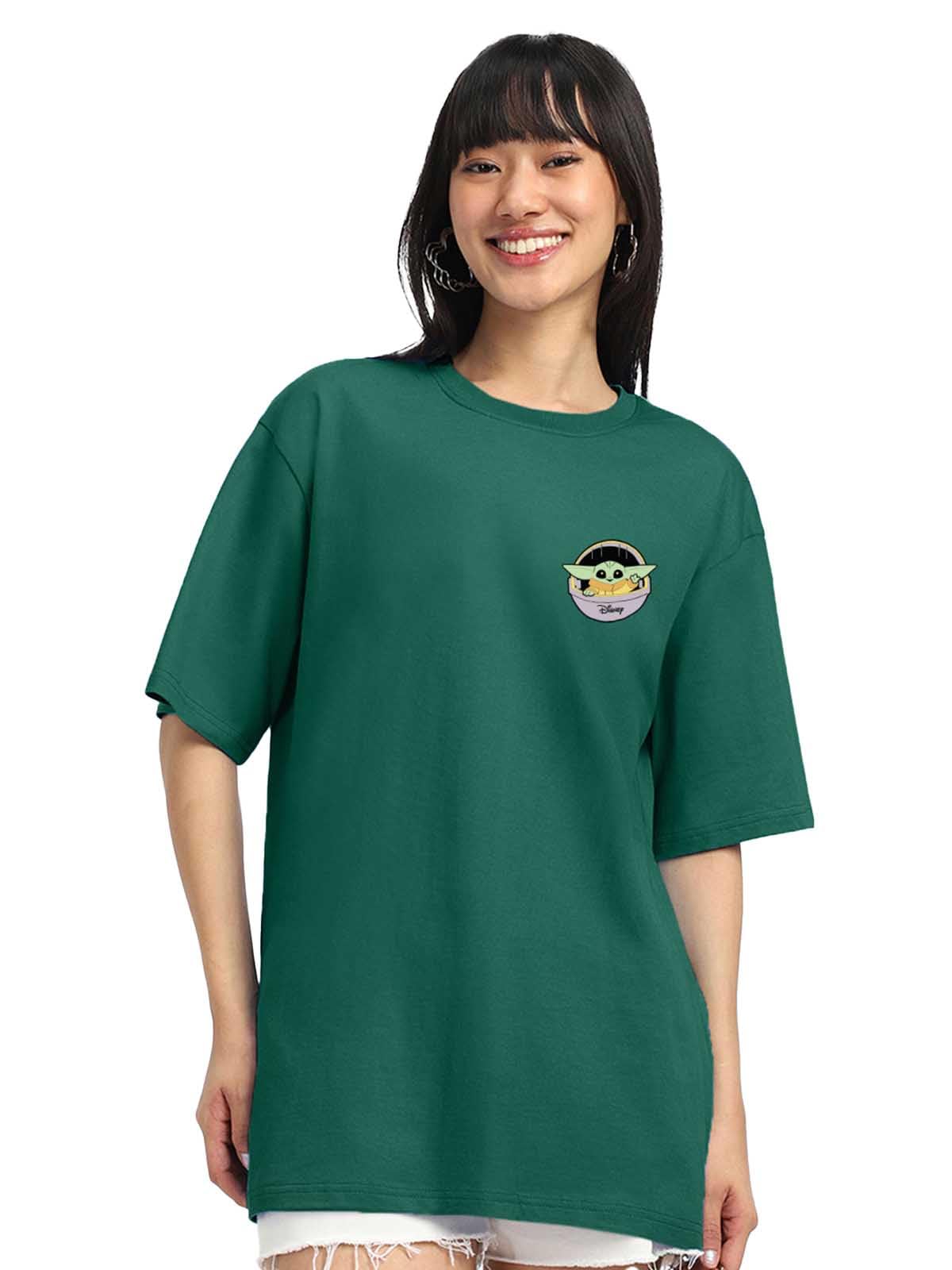 Juneberry Pure Cotton Oversized Loose Fit Drop Shoulder Official Star Wars Merchandise Cool & Latest Graphic Printed Round Neck 