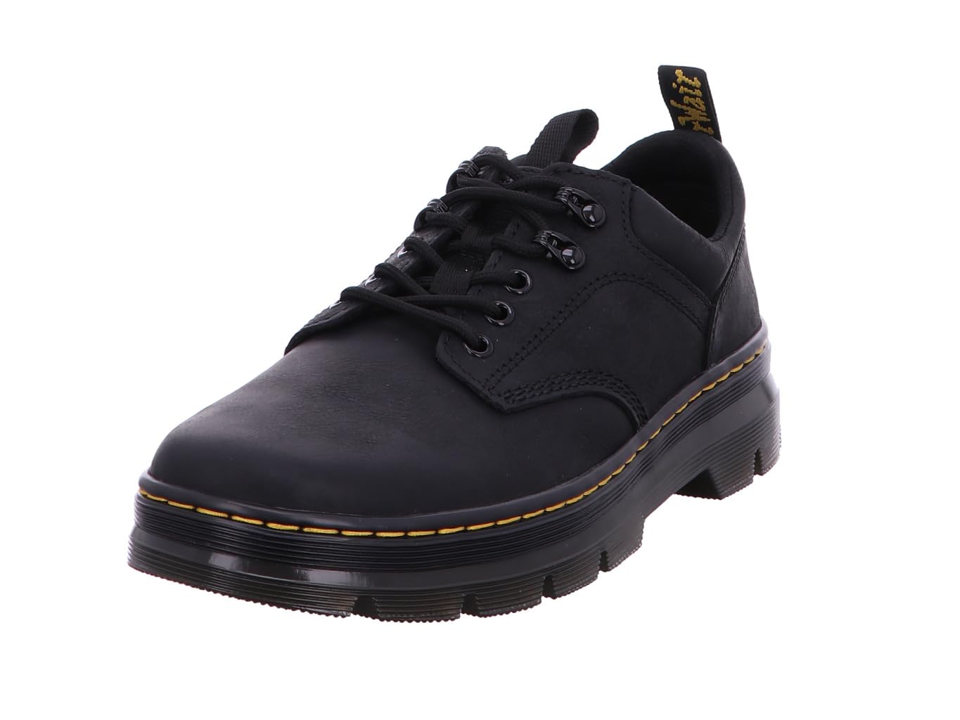 Dr. Martens Unisex 5 Tie Shoe Reeder Leather, Black Wyoming, 9 US Men