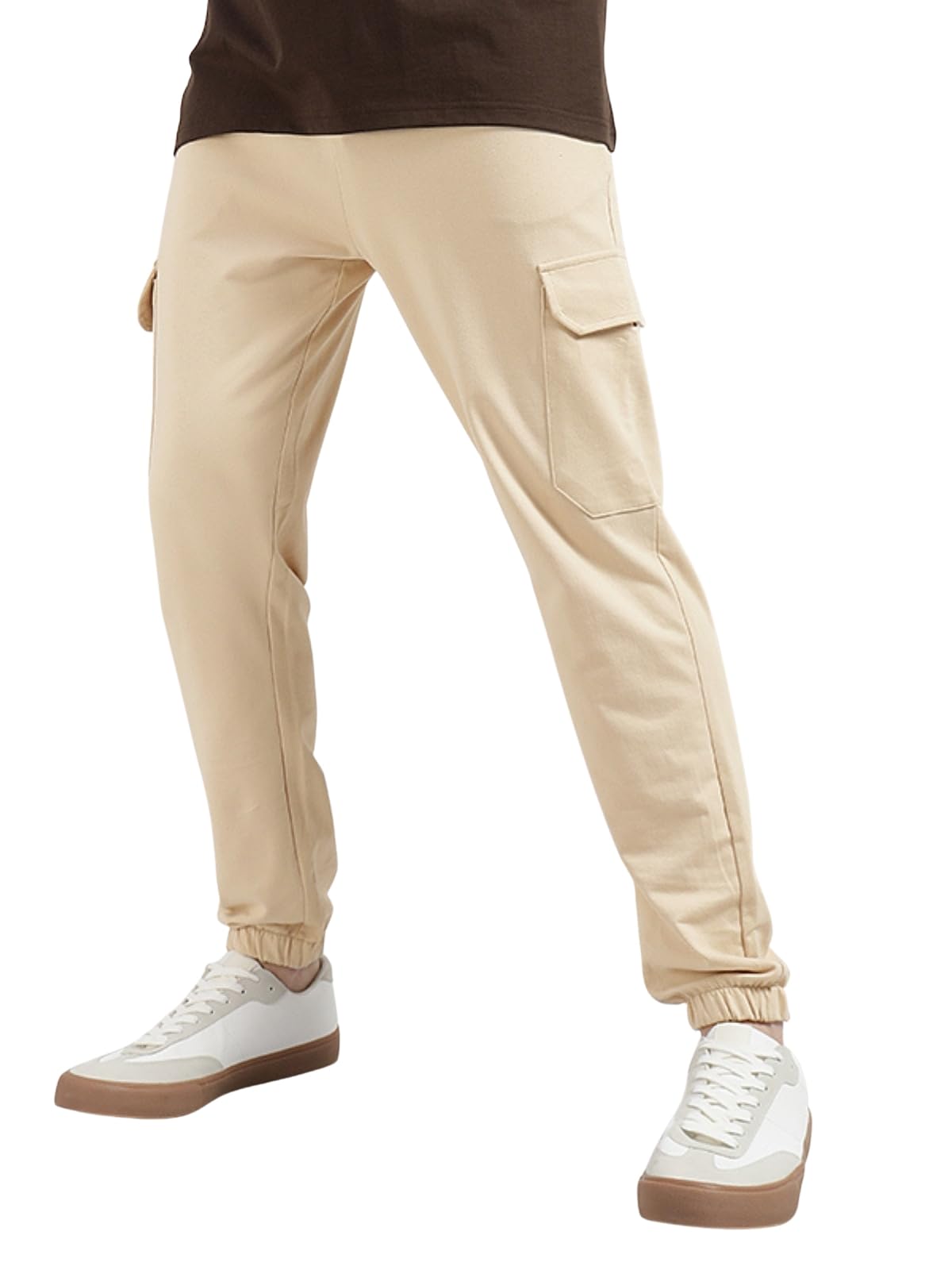 Veirdo Men's 100% Cotton Regular Fit Mid Rise Trackpants with Pocket