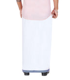 Prakasam Cotton MenS Double White Dhoti With Dobby Design Border (1.30 X 3.60 Meter)