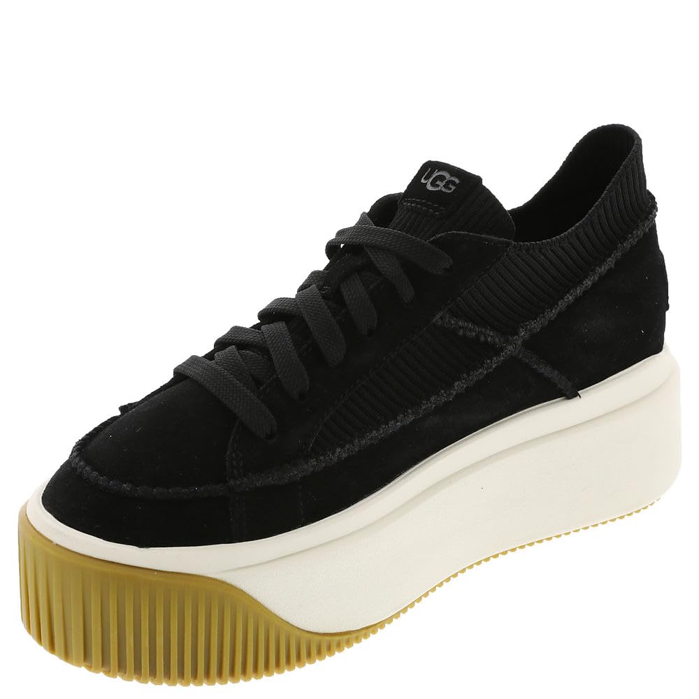 UGG Women's EZ-DUZZIT LACE Sneaker, Black, 8