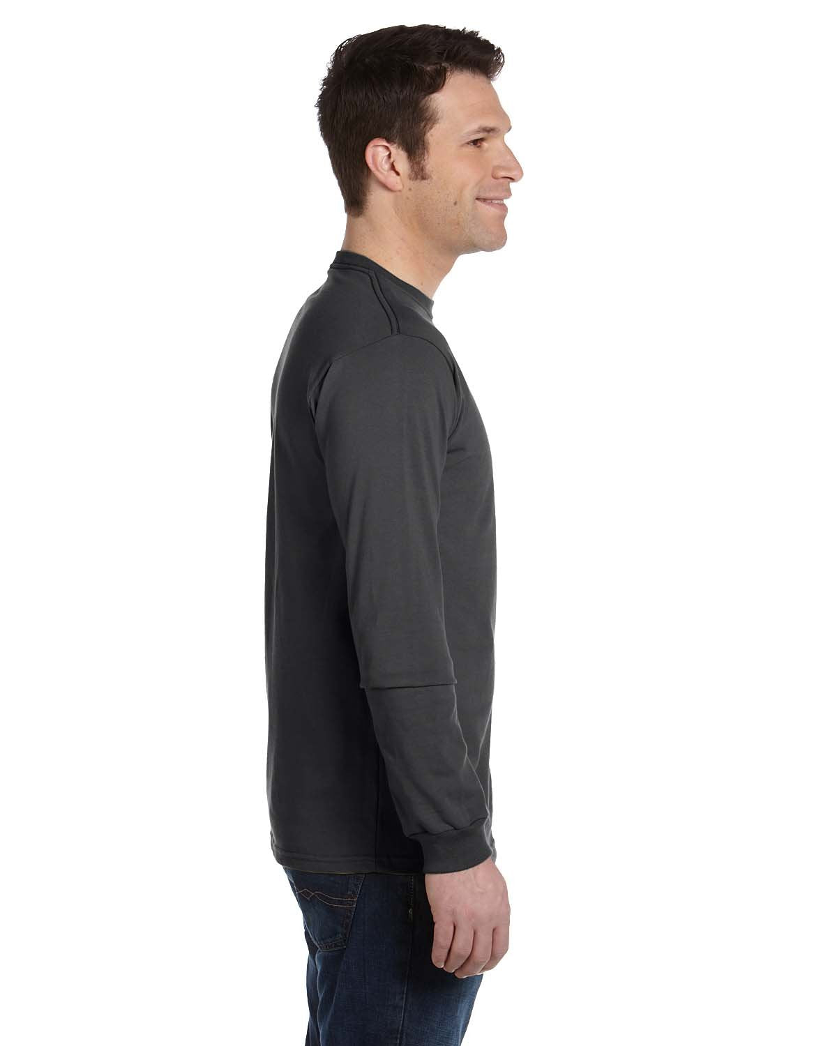 Mens 55 oz 100% Organic cotton classic Long-Sleeve T-Shirt - BLAcK - S(D0102H7ZgT2)