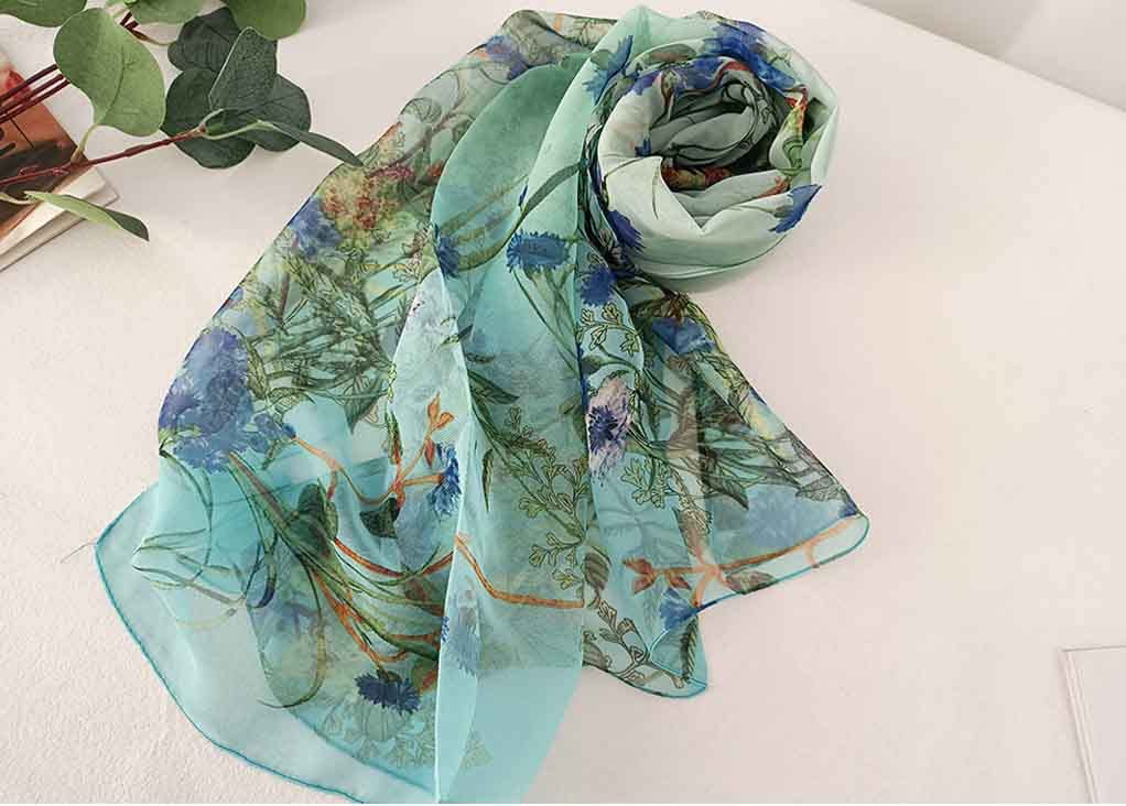 Acotavie Scarfs for Women Lightweight Fashion Scarves Print Floral Pattern Scarf Shawl Wraps (C12)