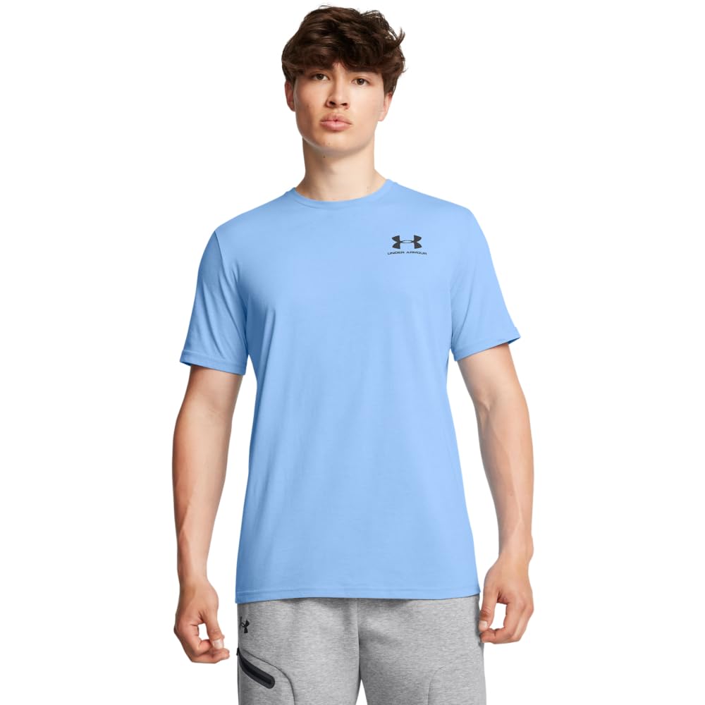 Under Armour Men's Sportstyle Left Chest Short-Sleeve T-Shirt , (469) Horizon Blue / / Black , Large
