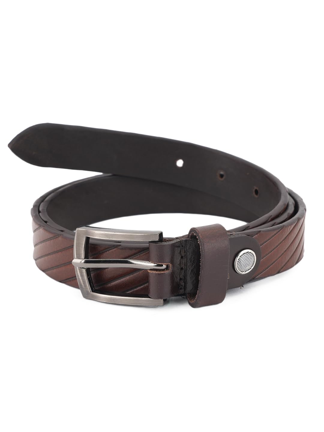 Rai Sahab Brown Leather Metal Buckle Belts For Women, Fashion Waist Band, Ladies Belt, Gift For Women,Ideal For Dresses, Jeans 32