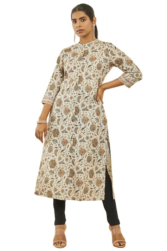 Soch Women Rayon Floral Print Straight Kurta