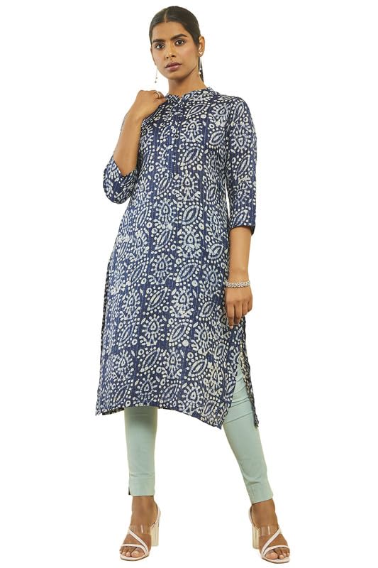 Soch Women Viscose Batik Print Straight Kurta