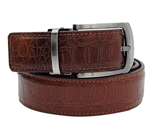 Walletsnbags Crocoprint Leather Belt (B 42_Brown_40) 40