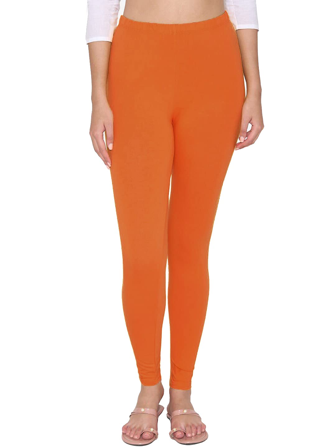 Shasmi WomenS Leggings Cotton Lycra 4 Way Stretchable Skin Fit Light Chikku Colored Ankle Length Leggings For Women (Leggings A