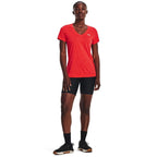 Under Armour Womens Tech V-Neck Twist Short-Sleeve T-Shirt, (629) Beta/Pomegranate/Metallic Silver, Small