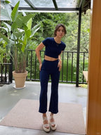 Anni Designer Women Rayon Top And Pant Set| Regular Fit |Formal Wear |Party Western For Stylish| Fancy Top |Solid And Buttons | Ethnic Co-Ord Set | Top & Flared Trousers Set