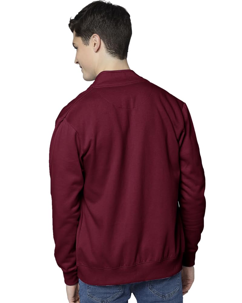Eyebogler Mens Henley Neck Full Sleeves Regular Fit Solid Jacket
