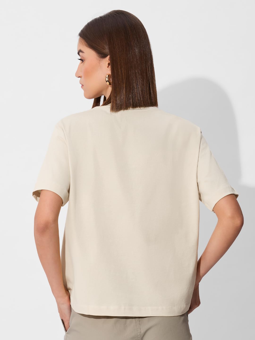 The Souled Store Relaxed T-Shirt: Monday Frog Women and Girls Short Sleeves Round Neck White Graphic Printed Cotton Relaxed Fit