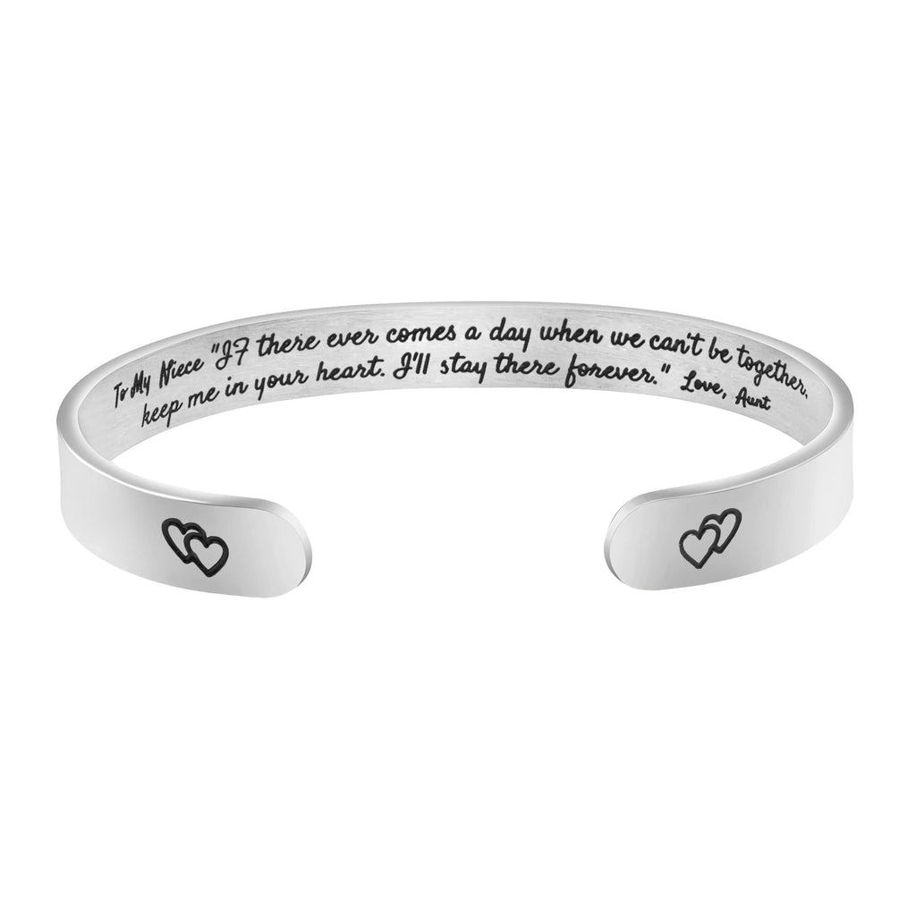 JoycuFF Niece Gifts from Aunt Auntie Niece Birthday Gift Ideas Inspirational Jewelry for Niece Personalized Engraved Stainless S