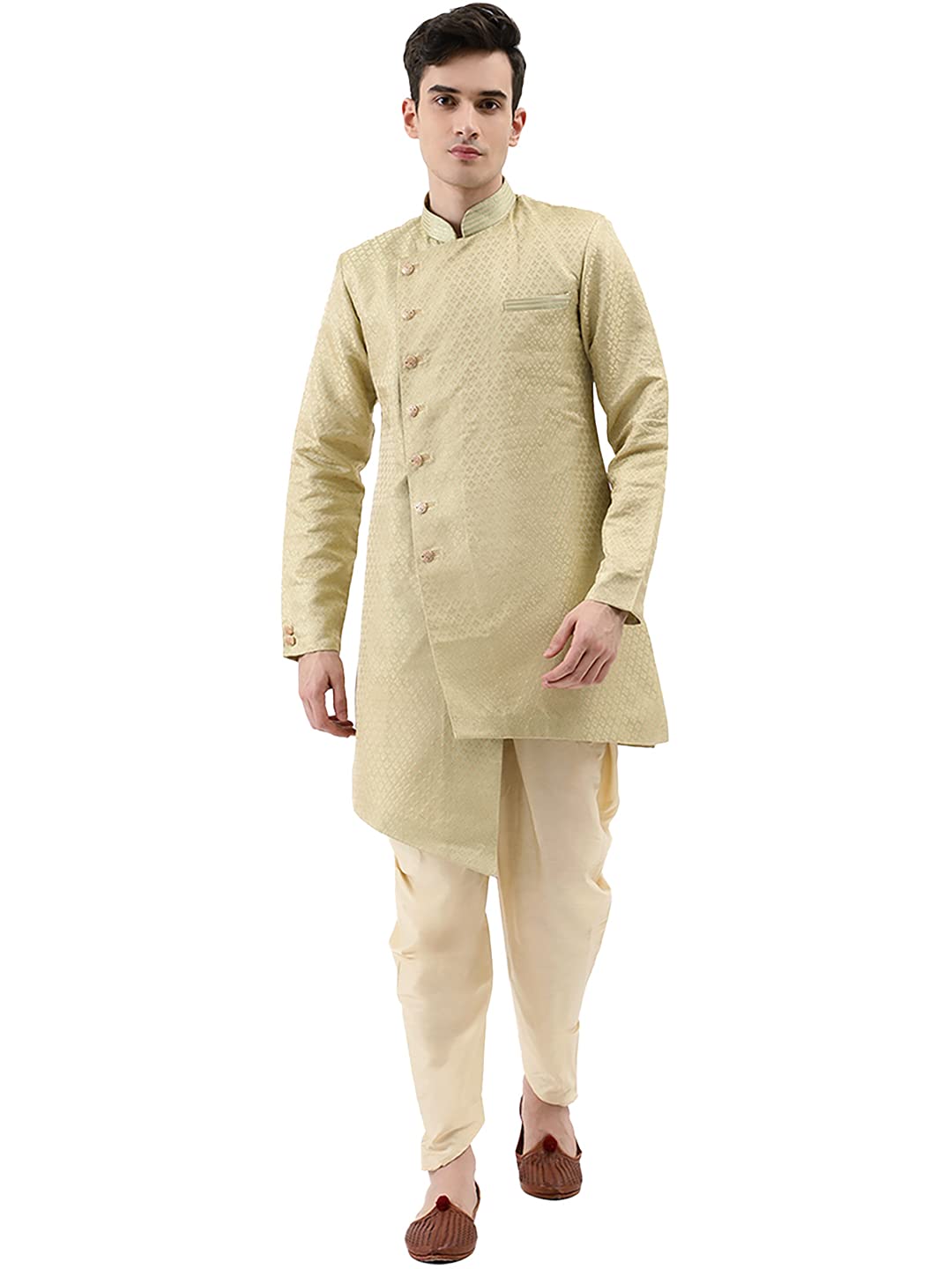 Manyavar MenS Silk Blend Smid0008-311 (Smid0008_Pista_S)
