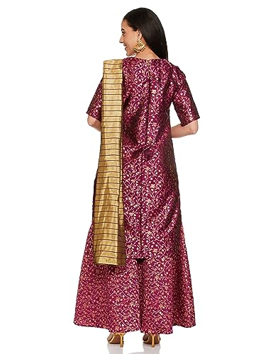 Ketch Polyester Womens Kurta&Sharara&Dupat (Khk3000475_Magenta
