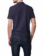 Nobero MenS Boys Plain Cotton Round Neck Golf Tees Navy Blue Casual Sports Gym Wear Collared Polo T-Shirts For Mens Boys Cotton