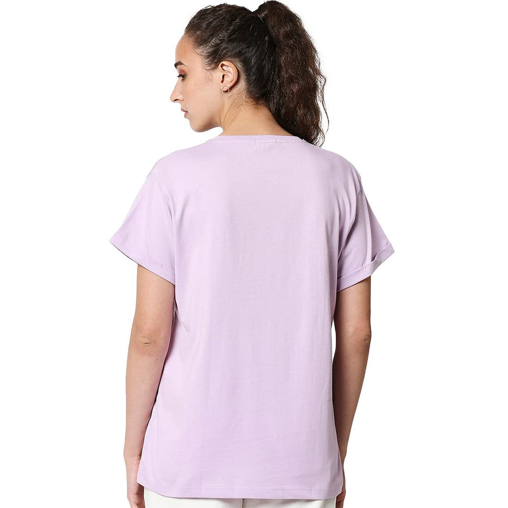 Bewakoof Womens Graphic Printed 100% Cotton T-Shirt - Boyfriend Fit, Round Neck, Half Sleeve