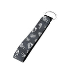 SEANATIVE Skeleton Hand with Heart Printing Keychain Wristlet Strap for Key Hand Wrist Lanyard Keyring Holder Halloween Decor