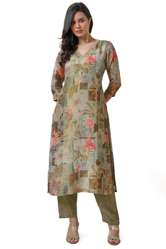 Soch Women Botanical Print Tissue Kurta Set