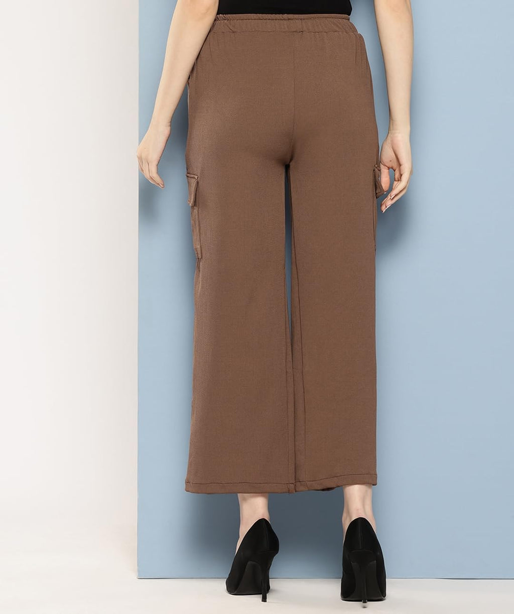 Aarika Girls Casual Wear Brown Colour Solid Nylon Pant (9-13 Years)