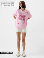 The Souled Store Womens Cartoon Oversized Fit T-Shirt (241902_Pink