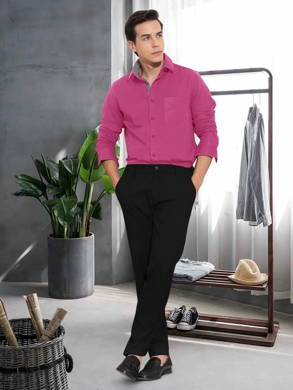 Tee Projekt Cotton Office wear Shirt|| Solid Shirt for Mens|| Casual Shirt for Men||Long Sleeve Spread Collar Shirt for Men Pin