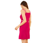 Rare WomenS Chiffon A-Line Above The Knee Dress (Ep8079_Hot Pink