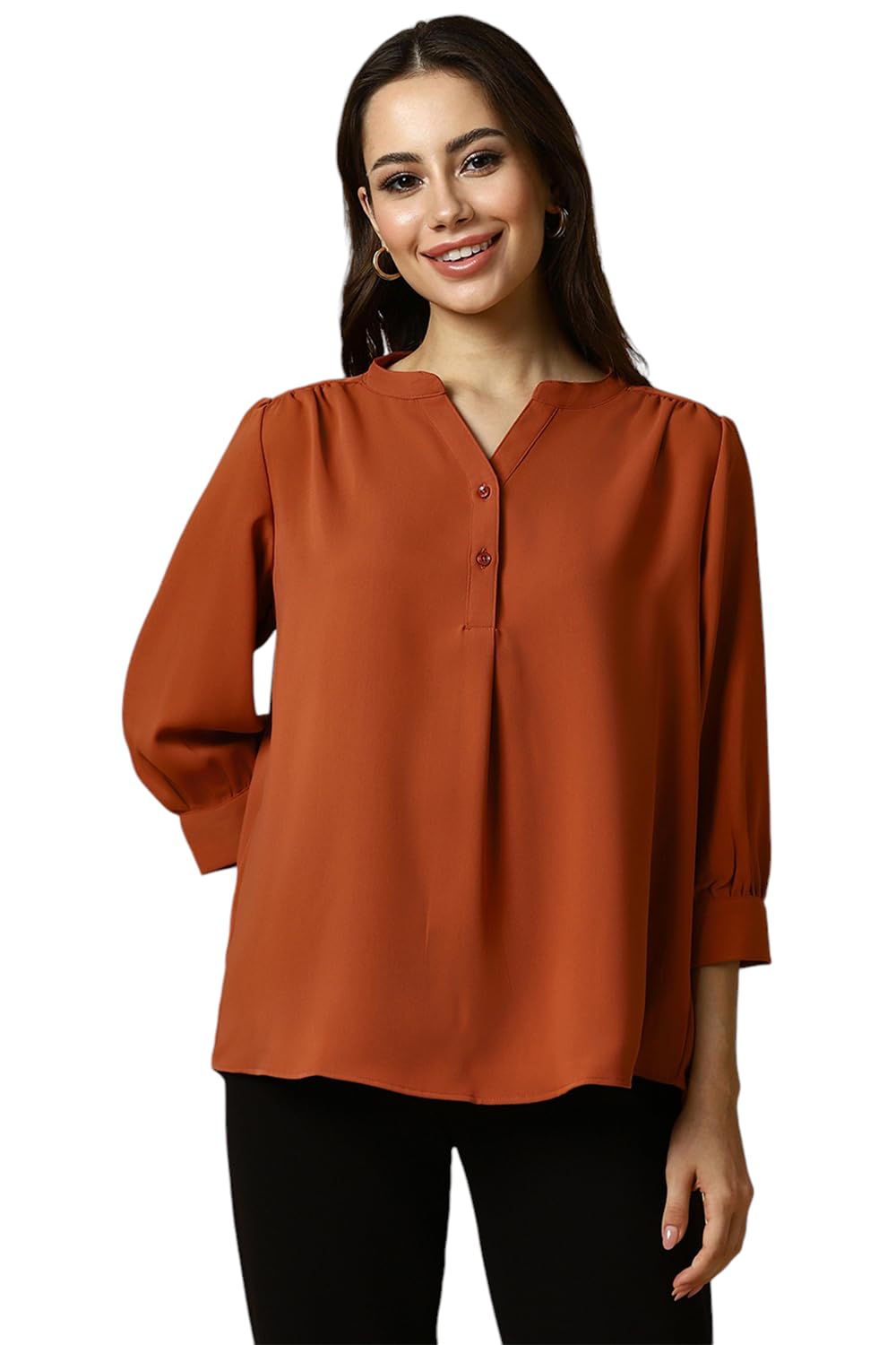 Allen Solly Women Regular Fit Solid Polyester Top