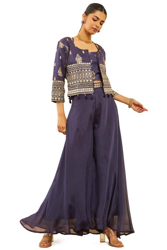 Soch Women Brocade Sequins Ethnic Wear