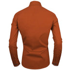 Zombom MenS Solid Cotton Blend Regular Fit Full Sleeve Collared Neck Casual Shirt For Men Dark Orange