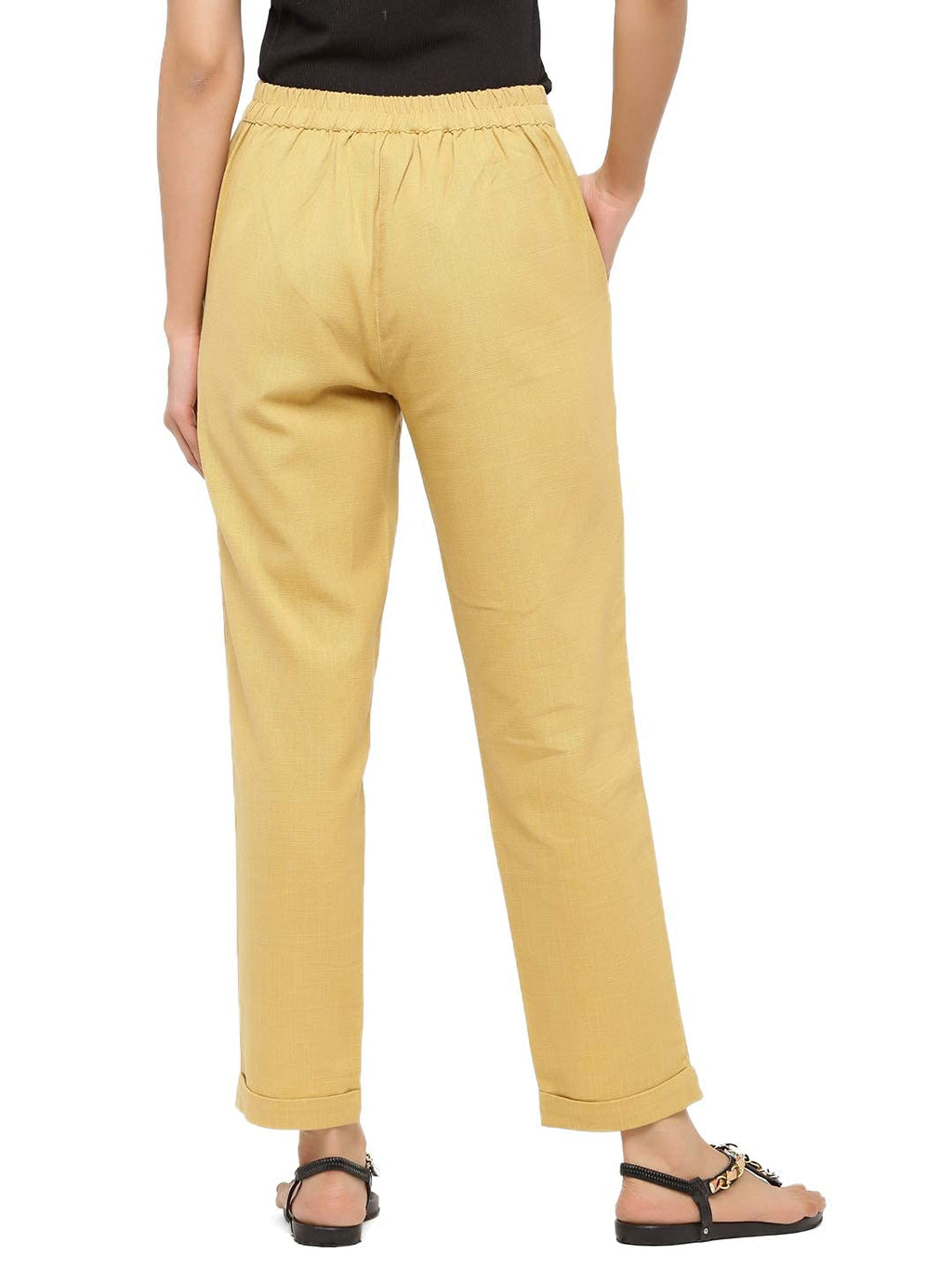 Digital Shopee Women Cotton Regular Fit Trouser Pant For Women|Girls Formal Casual Daily Party Office Wear Beige