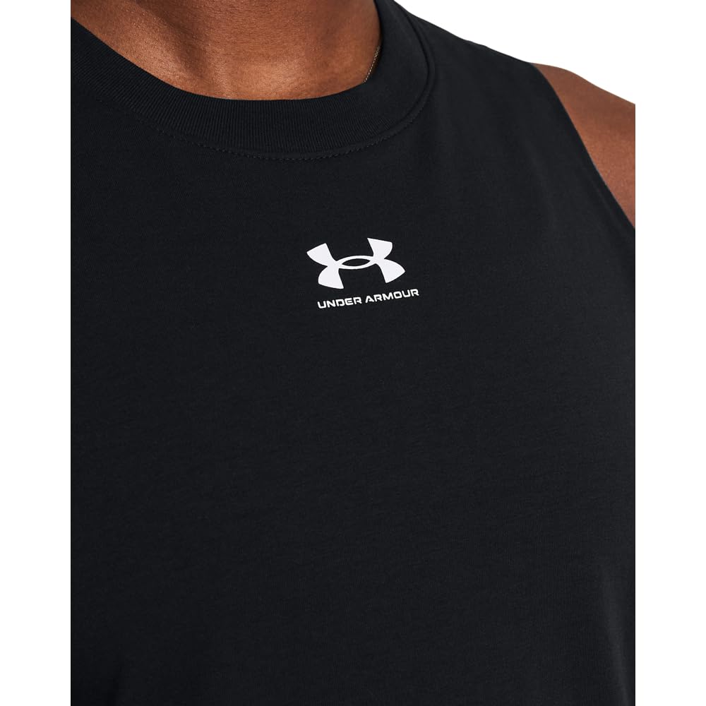 Under Armour Womens Rival Muscle Tank, (001) Black / / White, X-Small