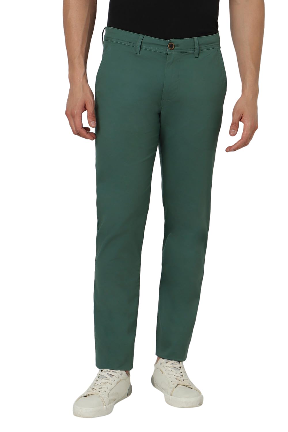Men Green Solid Super Slim Fit Casual Trousers 40