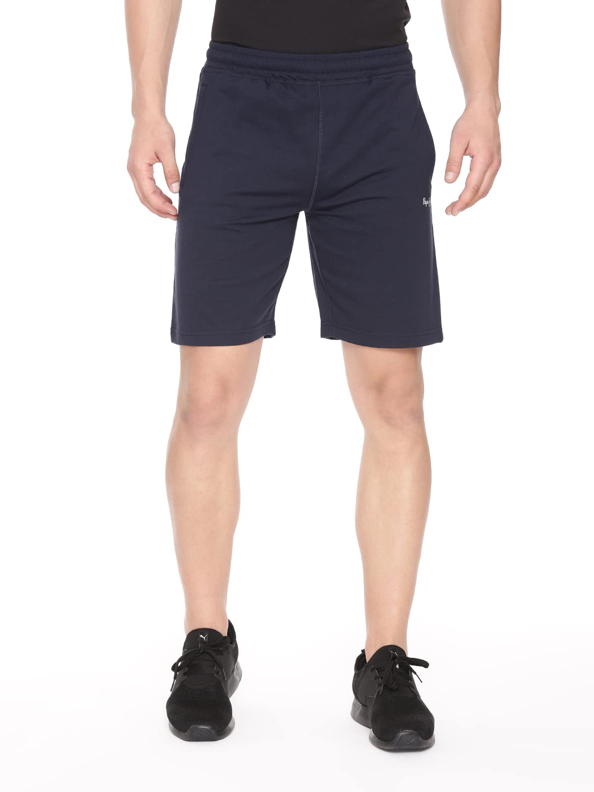 Pepe Jeans Athleisure Men Knit Cotton Stretch Shorts | Breathable Cotton Jersey, Gym And Casual Wear | With Drawstring And Zip P