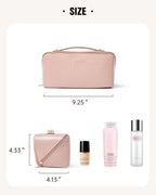 EACHY Travel Makeup Bag,Large Capacity Cosmetic Bags for Women,Waterproof Portable Pouch Open Flat Toiletry Bag Make up Organize