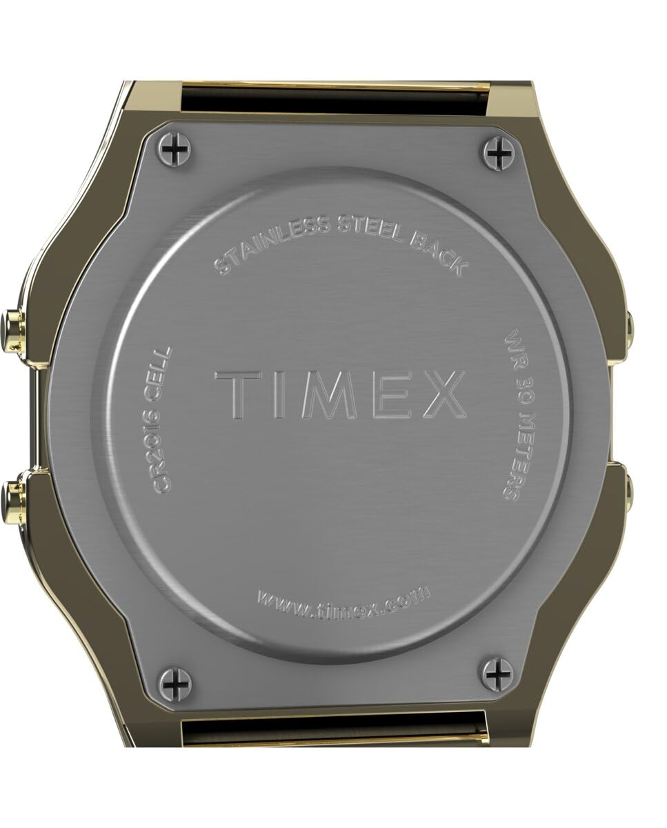 Timex T80 34mm Watch - Gold-Tone with Stainless Steel Bracelet
