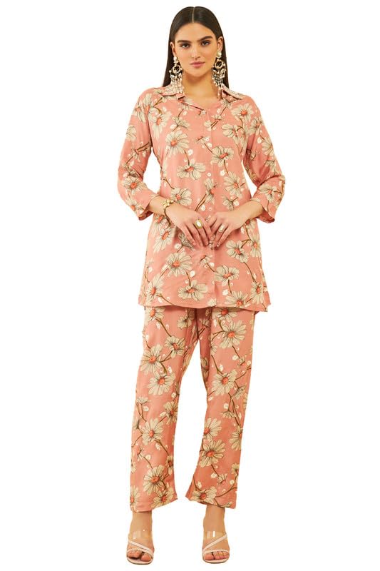 Soch Women Viscose Floral Print Tracksuit
