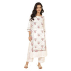 Fabindia Women'S Cotton Regular Kurta (20076999_White-Purple