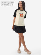 The Souled Store Official Popeye: Classic Charm Women and Girls Short Sleeve Round Neck Round Neck Grey Cotton Relaxed Fit T-Shi