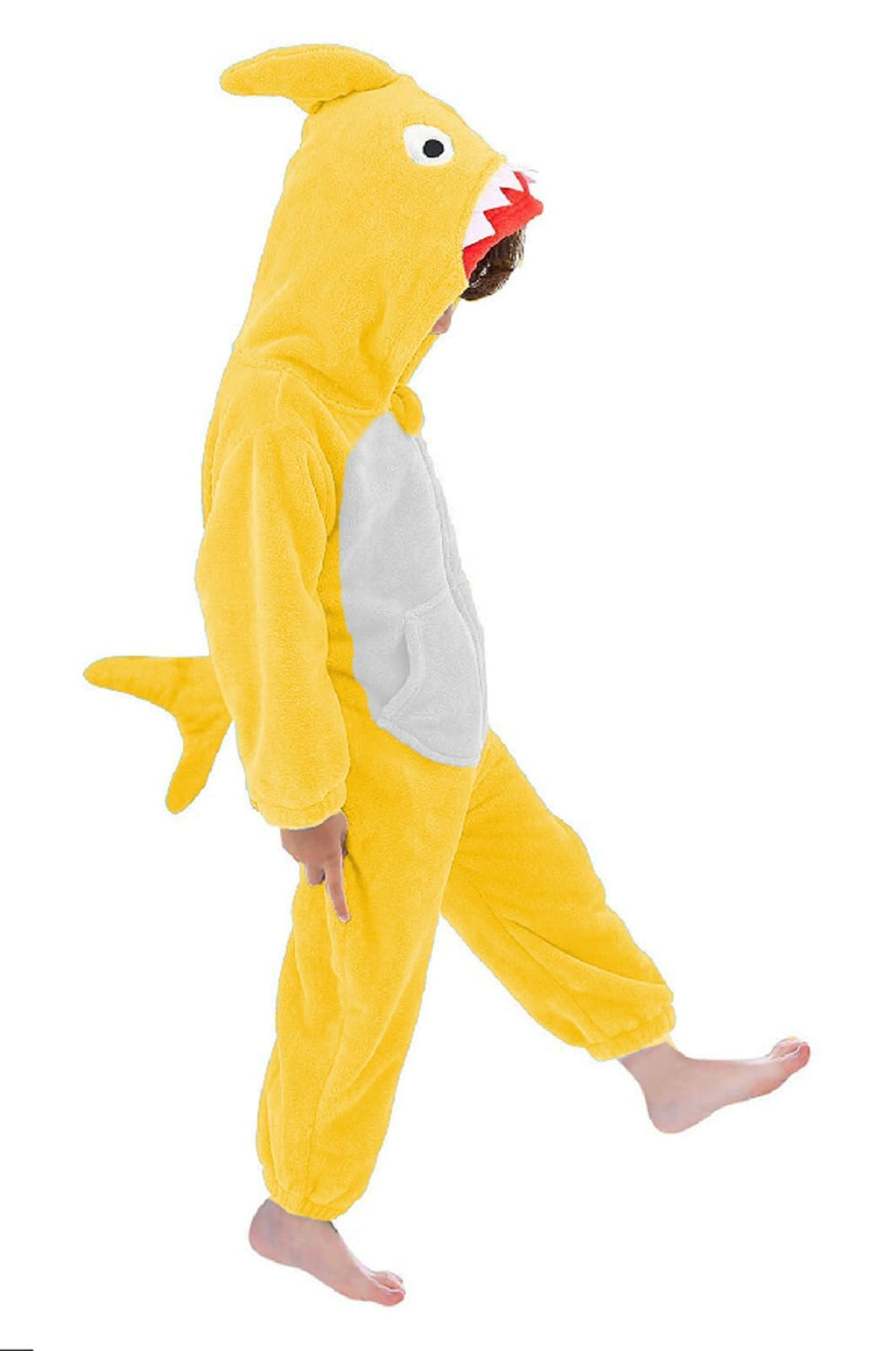 LOLANTA Shark Jumpsuit Costume for Kids One Piece Animal Romper for Kids Halloween Fancy Dress (Yellow, 2-3T)
