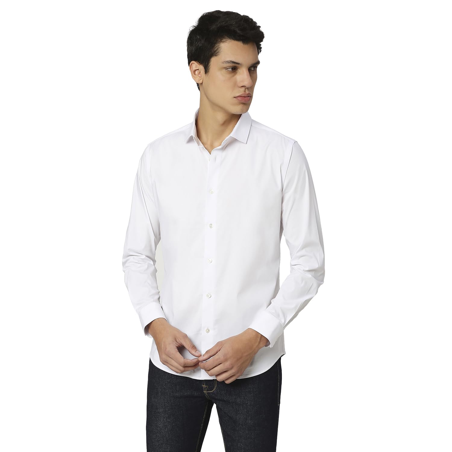 Pepe Jeans MenS Regular Fit Shirt (Pm308174800L_White