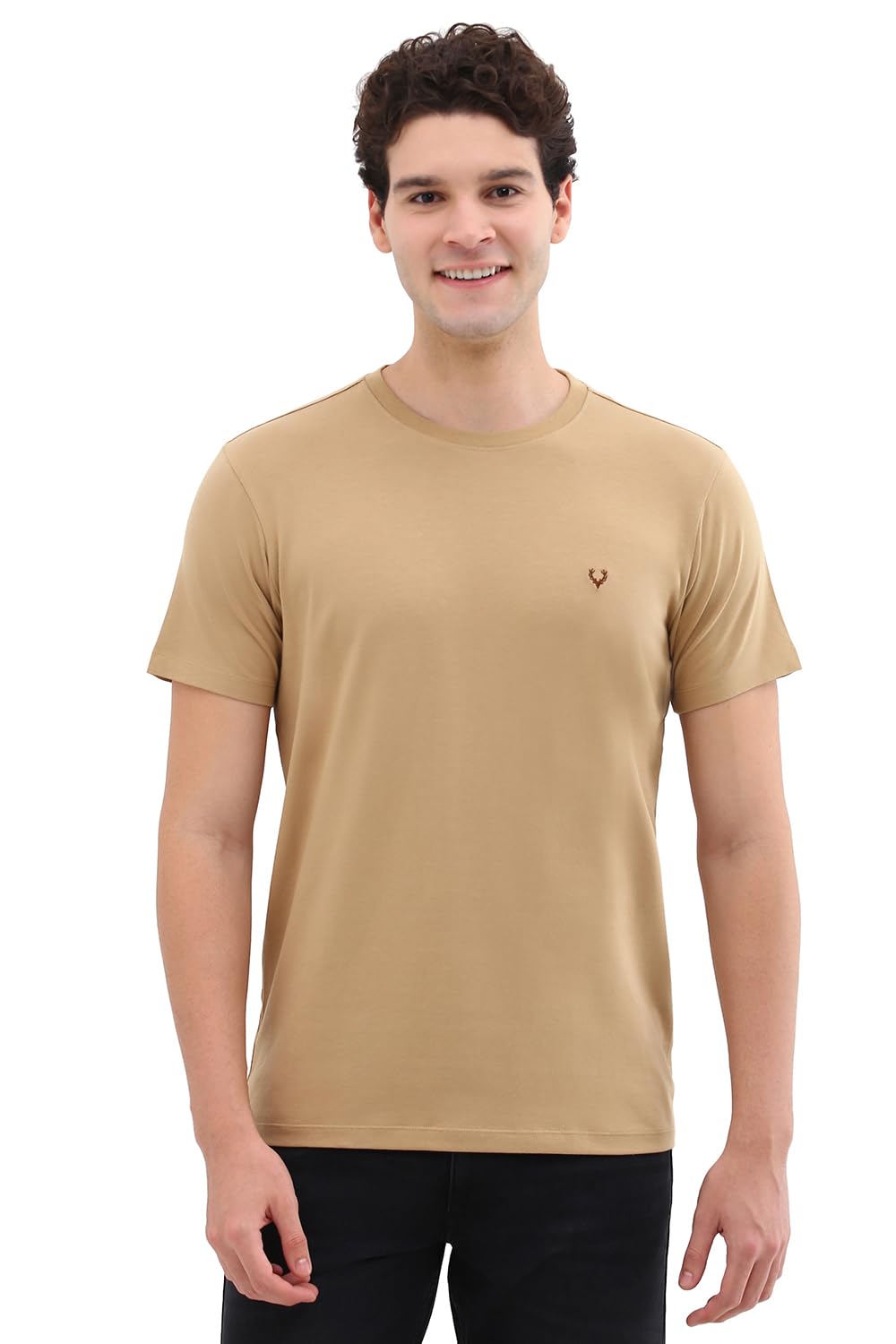 Allen Solly Men Solid Casual Half Sleeve Short Sleeve Crew Neck T-Shirt
